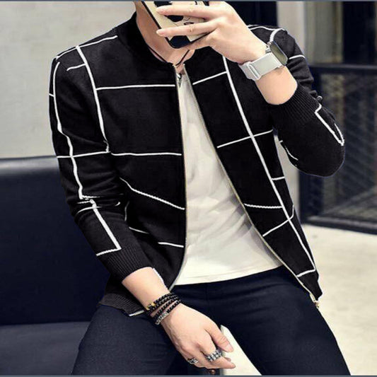 Black Printed Zipper Jacket