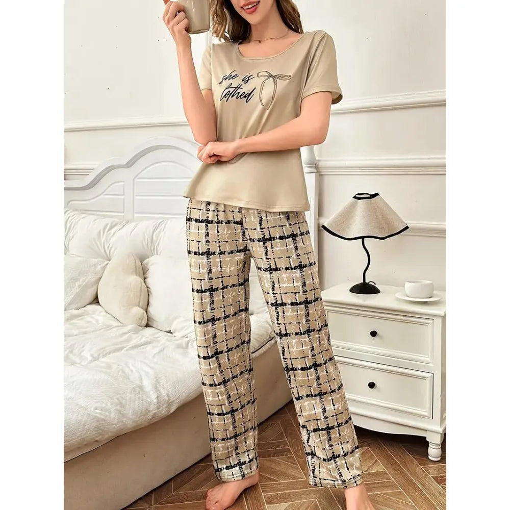 She is Cothed Printed Night Suit