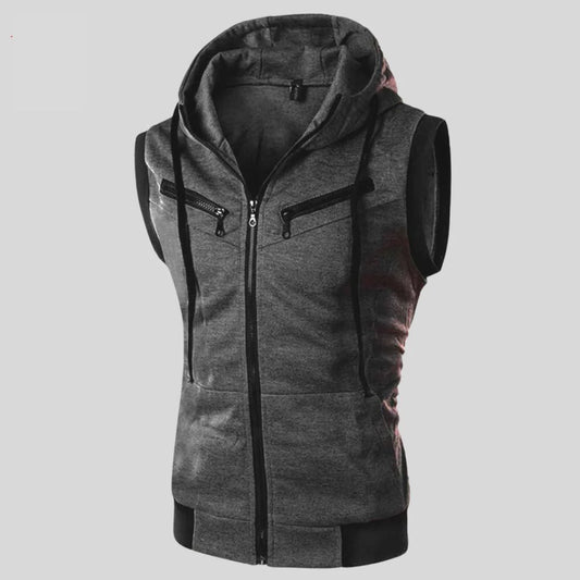 Sleeveless Hooded Zipper