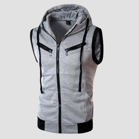 Sleeveless Hooded Zipper