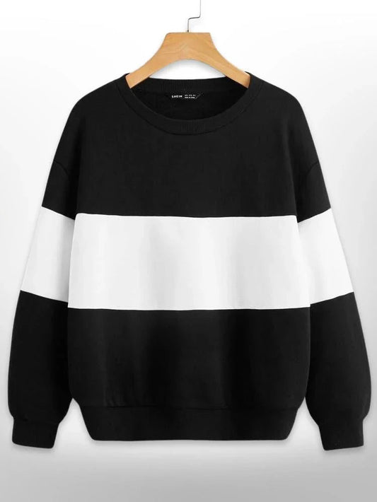 Zebra Black And White Block Sweatshirt