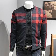 Red Check red Printed Zipper Jacket